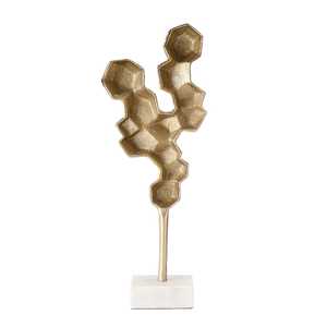 Limited Stock New Arrival Geometric Gold Plated Aluminum Sculpture Modern Art Tabletop Decor Handmade Eco-Friendly Durable for - Product Image 2