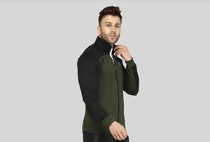 green <b>White</b> Color Block Men's Windbreaker Jacket <b>Zip</b> <b>Up</b> Lightweight Outerwear for Streetwear - Product Image 4