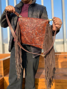 Sac à main en cuir de vachette véritable usiné à la main sac en cuir sculpture bohème sacs fronde vente chaude sacs pour femmes - Product Image 3