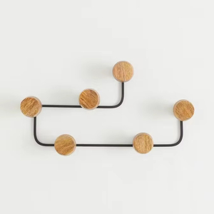 Ensemble de crochets muraux ronds en bois populaires – Porte-manteaux décoratifs, organisateur de maison élégant, durable, pratique, fonctionnel et unique - Product Image 1