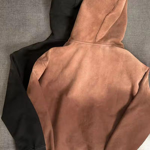 Sweat-shirt à capuche délavé effet soleil, coupe ample, logo personnalisé, en coton, style streetwear - Product Image 3