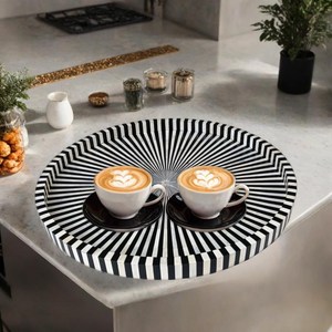 Plateau de service de luxe en os incrusté, fait main, décoratif, pour le thé et le café, prix d'exportation - Product Image 3