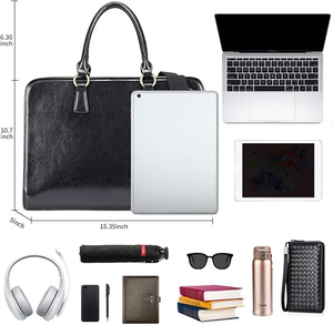 Elegante Maletín para Portátil de Gran Capacidad, Personalizado OEM, Funda de Cuero Genuino Color Borgoña, Funda Protectora de Alta Calidad para Hombre y Mujer - Product Image 3