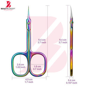 Tijeras para Cutículas de Uñas Duraderas a Precio de Mayoreo, Tijeras de Manicura de Acero Inoxidable con Punta Afilada de Precisión en Varios Colores - Product Image 2