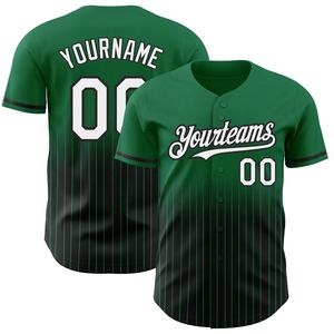 Uniformes de baseball à manches courtes pas chers en gros, t-shirt de baseball en polyester avec broderie rayée, unisexe - Product Image 5