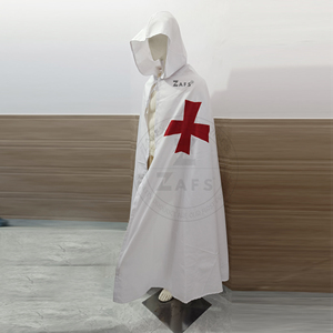 Capa de Caballero Templario Medieval con Capucha, Capa de Cruzado Renacentista para Disfraces de Halloween y Eventos de Cosplay - Product Image 3