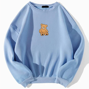 Apparel Clothing Women's Plus Size Long Winter Washed Oversized Embroidery O <b>Neck</b> Sweatshirt Terry Fabric Breathable Soft - Product Image 6