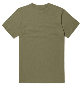เสื้อยืดคอกลมสีเขียวมะกอกสำหรับผู้ชาย แขนสั้น ผ้าฝ้าย 100% ทรงปกติ สีพื้น เสื้อเจอร์ซีย์ถักแบบลำลอง - Product Image 2
