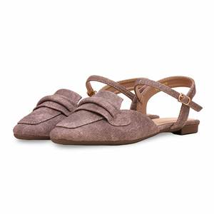 WN5400 Brown Back Open Zapatos de lona de moda - Product Image 3