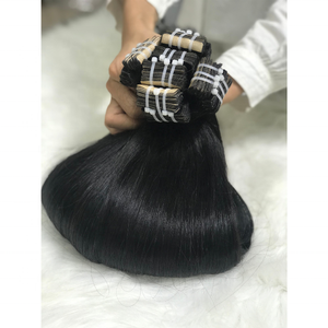 Extensions de cheveux humains vierges naturels de haute qualité, 100% vietnamiens, double trame, lisses, à bandes adhésives - Product Image 4