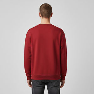 Sweat-shirt à col rond surdimensionné en molleton 100 % coton épais pour homme, épaules tombantes, tenue décontractée d'hiver, avec appliqué brodé personnalisé - Product Image 5