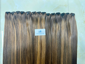 Extensions de cheveux humains vierges vietnamiens de qualité supérieure, couleur piano, lisses, en trame, pour femmes, vente en gros - Product Image 5