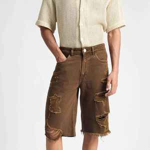 Nouveaux shorts d'été en gros pour hommes et shorts en jean à manches courtes avec logo personnalisé tendance - Product Image 5