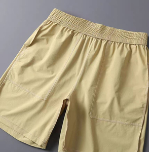 Men's Solid Color Quick Dry Oxford Fabric Drawstring Bermuda Shorts with Pockets Casual Wear - Product Image 4