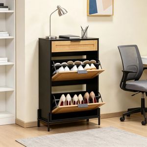 Mobiletto Portascarpe Moderno in Legno con Design Salvaspazio per Casa e Ingresso - Product Image 4