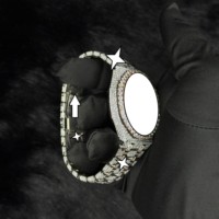 Luxuriöse Iced VVS Moissanite Diamant 41mm Uhr mit Edelstahlarmband, Glaszifferblatt, Analog, Hip-Hop, Unisex, Mechanisch, Street-Style