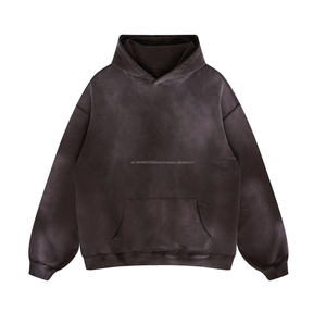 Venta al por mayor en blanco liso de alta calidad de algodón polar Streetwear de gran tamaño bordado logotipo personalizado lavado ácido Vintage hombres pulóver - Product Image 3