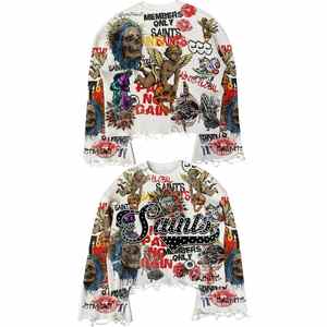 Camisetas de Hip Hop para Hombre al por Mayor, de Moda, de la Mejor Calidad, Camiseta de Hip Hop Oversize con Diseño de Diamantes de Imitación - Product Image 1