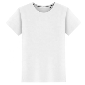 เสื้อยืดคอกลมแขนสั้นสีขาวสำหรับผู้หญิง ผ้าฝ้ายเจอร์ซีย์ 100% สวมใส่สบาย สีพื้น ระบายอากาศได้ดี ทรงปกติ ใส่ได้ทุกฤดู - Product Image 1