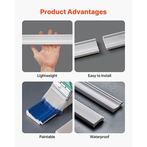 Kit di modanature in polistirene leggero e verniciabile, facile da installare, per rivestimenti decorativi larghi e stretti, comodi pannelli per boiserie - Product Image 4