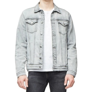 Rugged <b>Men</b> <b>Denim</b> <b>Jacket</b> Stand Front Streetwear Fashion Stylish Casual Outerwear Durable Stitching Soft Cotton Fabric Modern Fit - Product Image 1