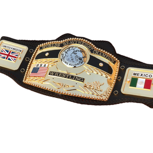 Nuevo Cinturón de Campeonato Mundial de Peso Pesado de Calidad Superior con Banderas de EE. UU., México y Reino Unido, Personalizable, Edición de Coleccionista - Product Image 5