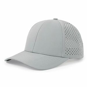 Casquette de baseball en maille à visière incurvée, 8 couleurs, logo personnalisé, séchage rapide, perforations découpées au laser, imperméable, réglable, style snapback, vente en gros - Product Image 5