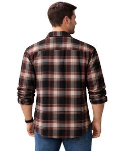 Chemise décontractée à carreaux marron et noir personnalisée pour homme, coupe ajustée, manches longues, boutonnée, en coton, élégante, qualité supérieure, vêtement tendance - Product Image 2