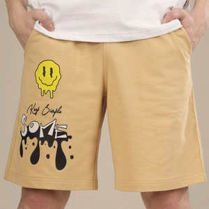 Pantalones Cortos Deportivos para Hombre, Color Beige, con Estampado Gráfico, Casuales, con Cordón, Estilo Urbano, de Algodón, para Verano - Product Image 5