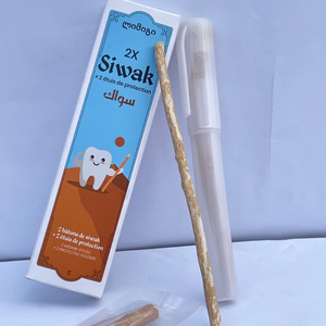 Organic Herbal Miswak Teeth <b>Cleaner</b> Pack of Two with <b>Plastic</b> Holder for Strong Gums and Fresh Breath Wholesale Price - Product Image 1