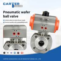 Válvula de Bola Neumática Tipo Wafer de Acero Inoxidable 316 Dúplex 2205, Neumática, Exd, Anticorrosión, para Desulfuración de Agua de Mar, ANSI OEM