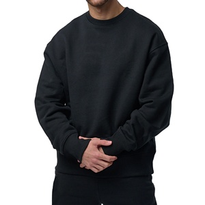 เสื้อสเวตเชิ้ตคอกลมทรงโอเวอร์ไซส์สำหรับผู้ชาย ผ้าฝ้าย 100% หนานุ่ม สำหรับฤดูใบไม้ร่วง ดีไซน์เรียบง่าย ปักลายเทคนิคพิเศษ ขายส่ง - Product Image 5