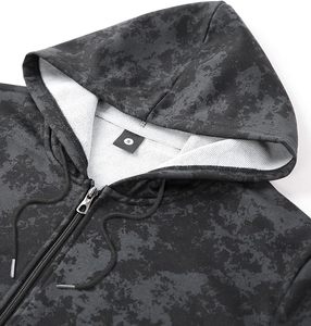 Men's Spring/Autumn Thin <b>Cross</b> Print Long-Sleeved Pocket Tie-Dye Camouflage Zipper Hooded Sweatshirt Casual Sports <b>Tops</b> - Product Image 3
