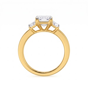 Bague en diamant Trinity de luxe plaquée or 14K 10K, 2,5 carats, diamant cultivé en laboratoire et naturel, bijoux fins minimalistes pour cadeau d'anniversaire - Product Image 4