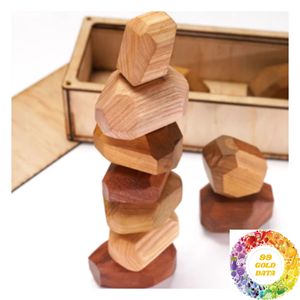 Tumi Ishi <b>Wooden</b> Balance Stones Christmas <b>Toy</b> for Kids Creative Building Play Colorful <b>Stacking</b> Blocks Gift Set - Product Image 1