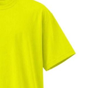 T-shirt DropOver jaune néon pour homme, t-shirt surdimensionné en coton de qualité supérieure, col rond décontracté, manches courtes, coupe ample, streetwear, t-shirt basique - Product Image 3
