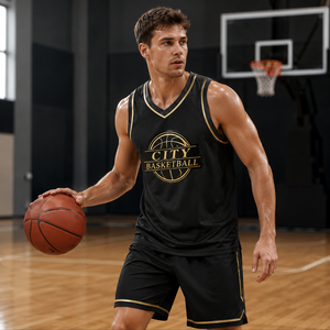 Men's Custom Basketball Jersey Sleeveless Breathable Mesh Sports Uniform Training Team Wear Shirt With Shorts For Club Sport Set - Product Image 5