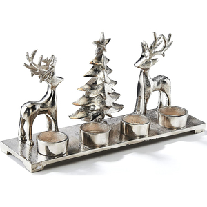 Wholesale Luxury Gold Brass Metal Reindeer <b>Candle</b> Holder Arch 4-Light Candlestick <b>Bridge</b> for Christmas Table Centerpiece Decor - Product Image 4