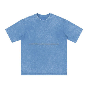 Respirant High Street Noir Vert multi toutes les Couleurs Hip Hop Vintage Lavé Logo Personnalisé Surdimensionné Lavage À L'acide T-Shirt Hommes - Product Image 3