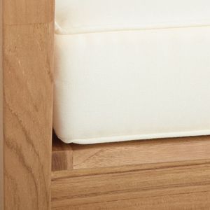 Sofá Moderno para Exteriores Uno de Madera de Teca Sólida con Cojín, Conjunto de Jardín Resistente al Agua y a los Rayos UV, Sofá de Patio para Villa, Hotel, Parque - Product Image 4
