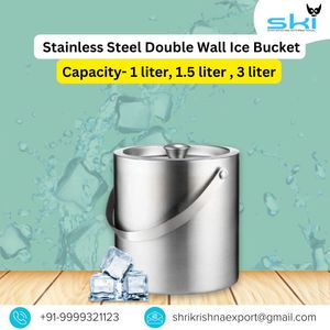 Wholesale Manufacturer SKI Silver Classic Double Wall Stainless Steel Insulated Eco-Friendly Customizable Ice Bucket Lid Cover - Product Image 3