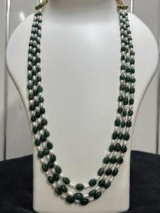 Women's Double Strand Freshwater Natural Pearl Set Trendy Beaded Style Everyday Wear Party White Oval Pearls Gift - Product Image 4