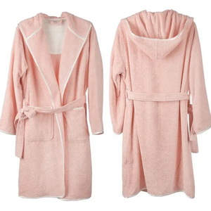 Etichetta personalizzata <span class=keywords><strong>accappatoio</strong></span> in cotone organico Super assorbente d'acqua all'ingrosso nuovo Design accappatoi con cappuccio da donna in spugna Ultra morbida di cotone - Product Image 1