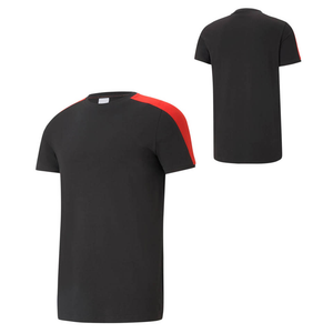 T-shirt décontracté à manches courtes pour homme, en tricot, col rond, noir et blanc, coupe classique, design uni - Product Image 4