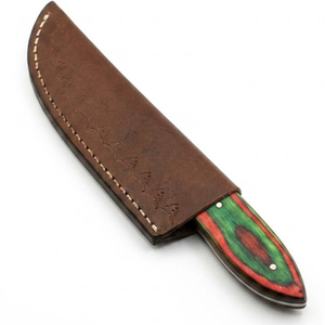 Cuchillo de caza hecho a mano J2 de acero inoxidable con mango ergonómico de madera y hoja fija de espiga completa a precio económico. - Product Image 5