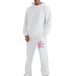 Ensemble de survêtement pour homme à capuche personnalisé avec logo - 100% coton molletonné, pantalon de survêtement et sweat-shirt surdimensionnés personnalisables - Product Image 1