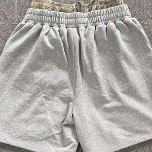 Shorts décontractés pour hommes à double taille, impression sérigraphique personnalisée, cordon élastique uni, poches, 100 % coton – Ventes flash - Product Image 3