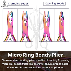 Herramientas Esenciales para la Instalación de Extensiones de Cabello Salon Pro: Alicates de Crimpado de Acero Inoxidable Color Arcoíris, Enhebrador de Extensiones, Estuche de Almacenamiento - Product Image 4