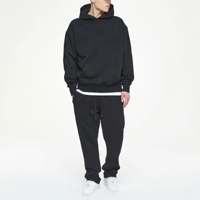 Ensemble de survêtement oversize pour homme, sweat à capuche uni et pantalon de survêtement ample, 2 pièces, streetwear décontracté, vente en gros