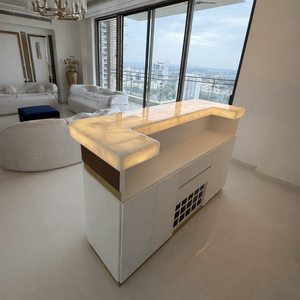 โต๊ะบาร์หินอ่อน Argmac ขนาด 8x2 ฟุต ปรับความสูงได้ ทนทาน พับเก็บได้ ดีไซน์ทันสมัย เหมาะสำหรับใช้ในห้องนั่งเล่นอพาร์ตเมนต์ - Product Image 3